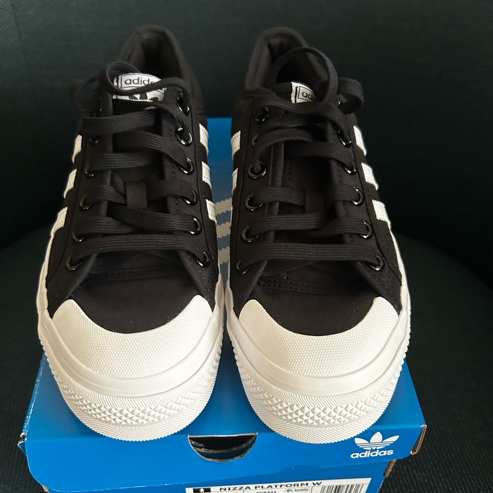 adidas Nizza Platform Black and White Sneakers